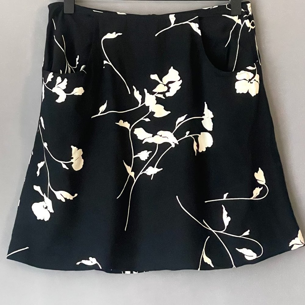 Compagnie Internationale EXPRESS Marque Deposee Black Floral Skirt Size 5/6